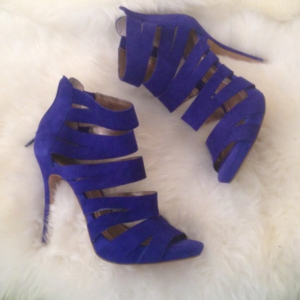 BCBG Blue Strappy Heels NEW - Picture 1 of 7